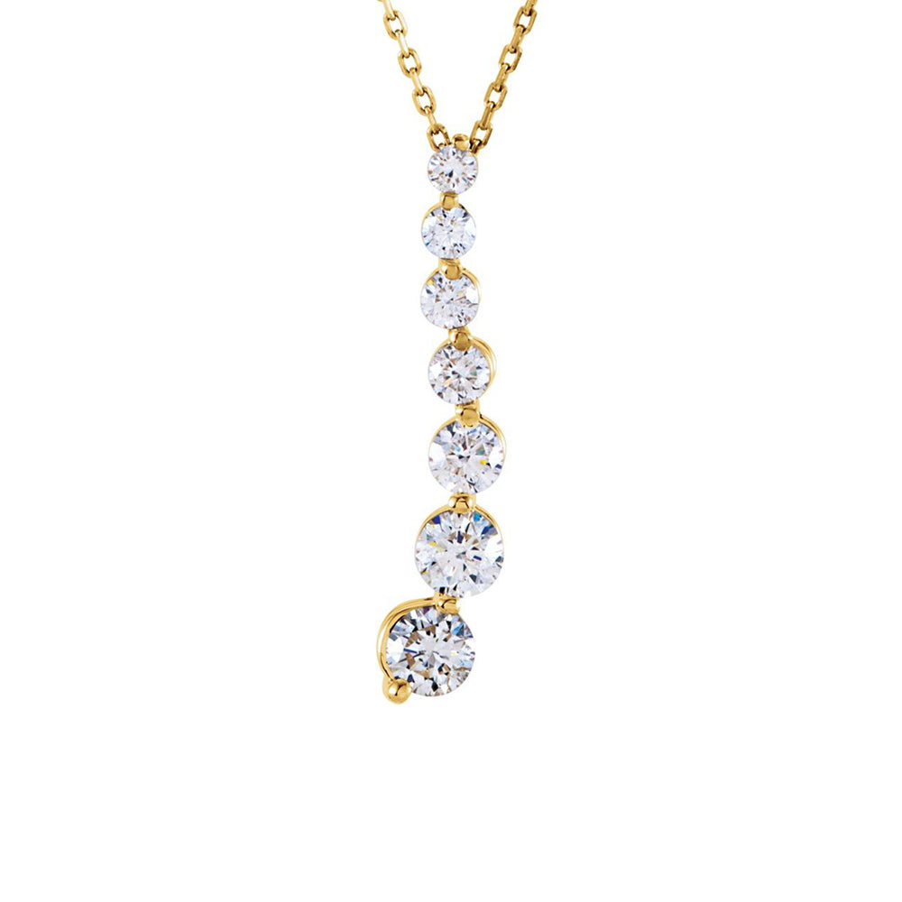 14k Yellow Gold 1/2 Ctw Diamond 7-Stone Journey Necklace, 18 Inch, Item N21444-21 by The Black Bow Jewelry Co.