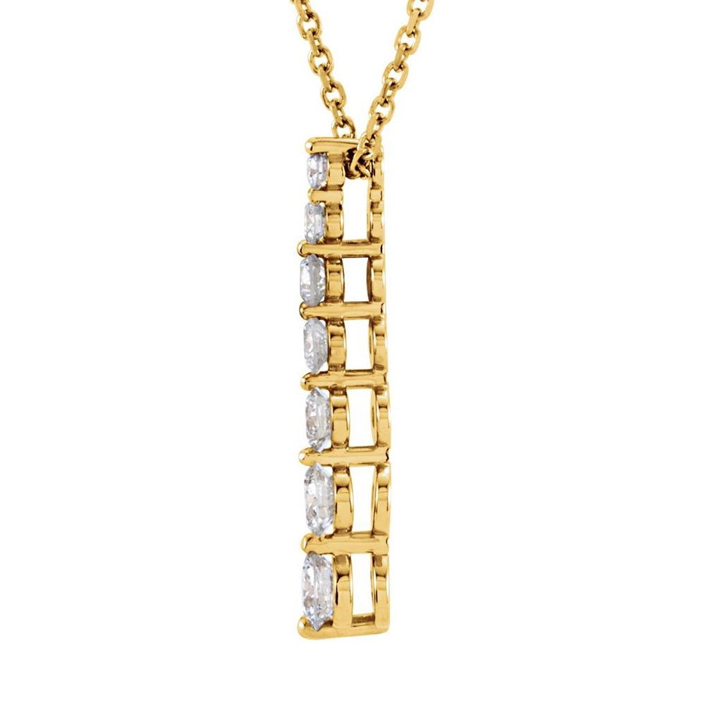 Alternate view of the 14k Yellow Gold 1.0 Ctw Diamond 7-Stone Journey Necklace, 18 Inch by The Black Bow Jewelry Co.