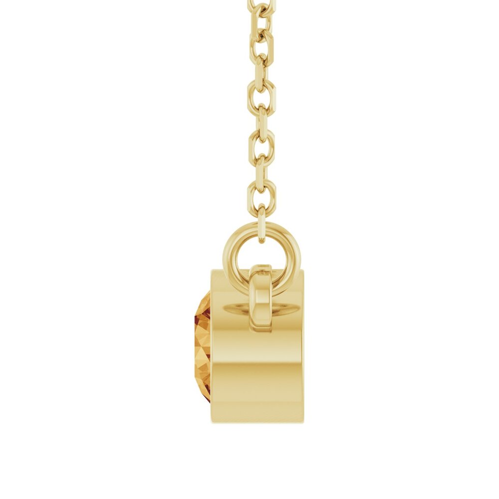 Alternate view of the 14k Yellow Gold 4mm Round Gemstone Solitaire Necklace, 16 Inch by The Black Bow Jewelry Co.