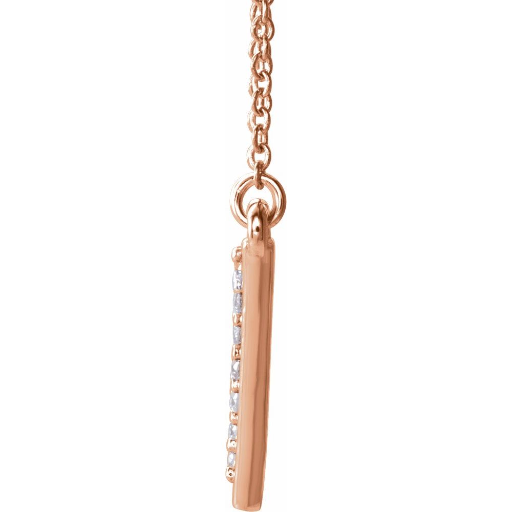 Alternate view of the 14k Rose Gold 1/5 Ctw Diamond Triangle Necklace, 16.5 Inch by The Black Bow Jewelry Co.