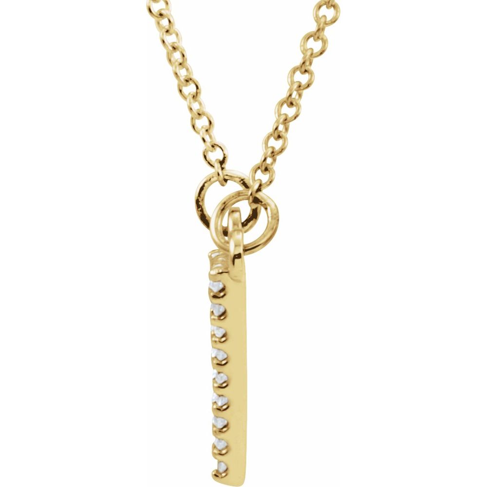 Alternate view of the 14k Yellow Gold 1/10 Ctw Diamond Triangle Necklace, 16 Inch by The Black Bow Jewelry Co.