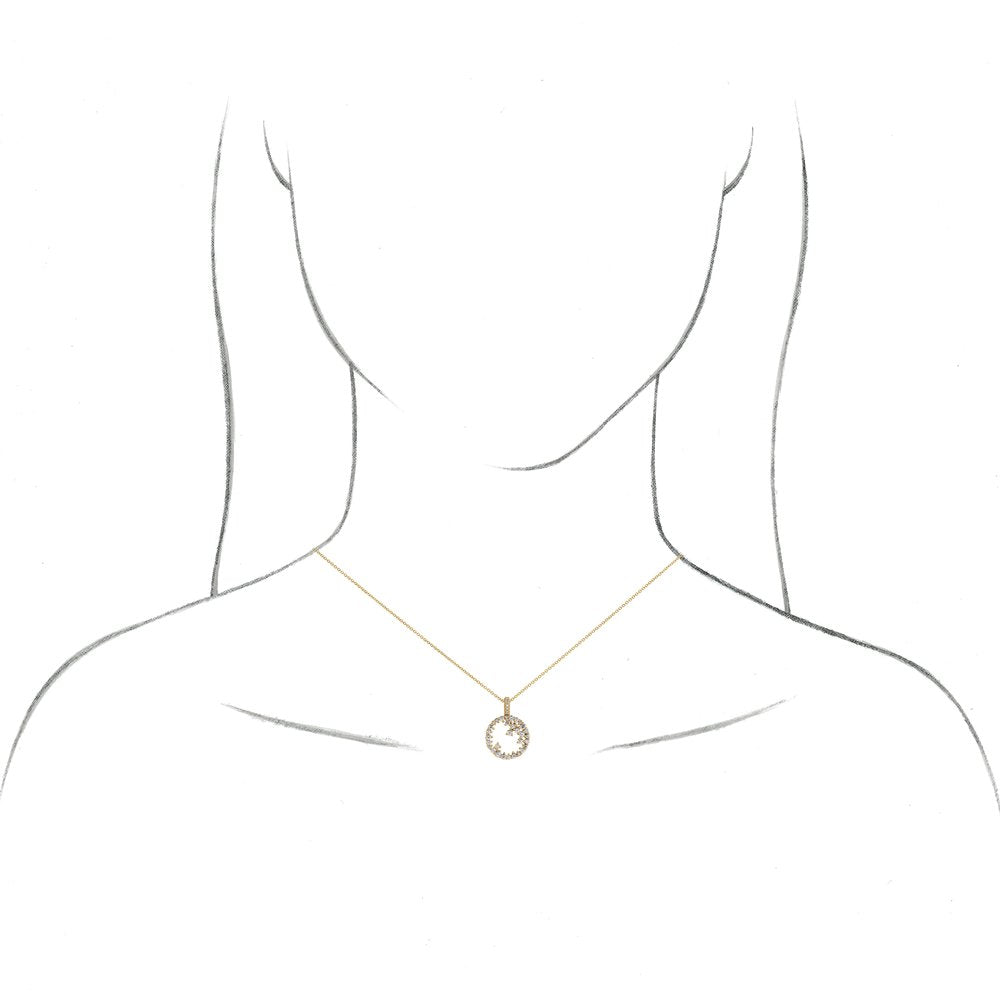 Alternate view of the 14k Yellow Gold & 3/4 Ctw Diamond Scattered Circle Necklace, 16-18 In by The Black Bow Jewelry Co.