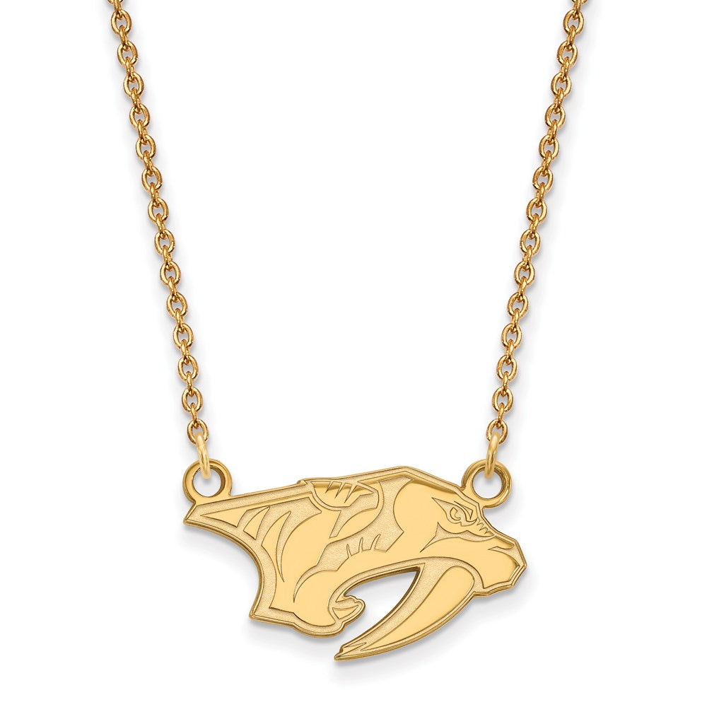 10k Yellow Gold NHL Nashville Predators Small Necklace, 18 Inch, Item N22354 by The Black Bow Jewelry Co.