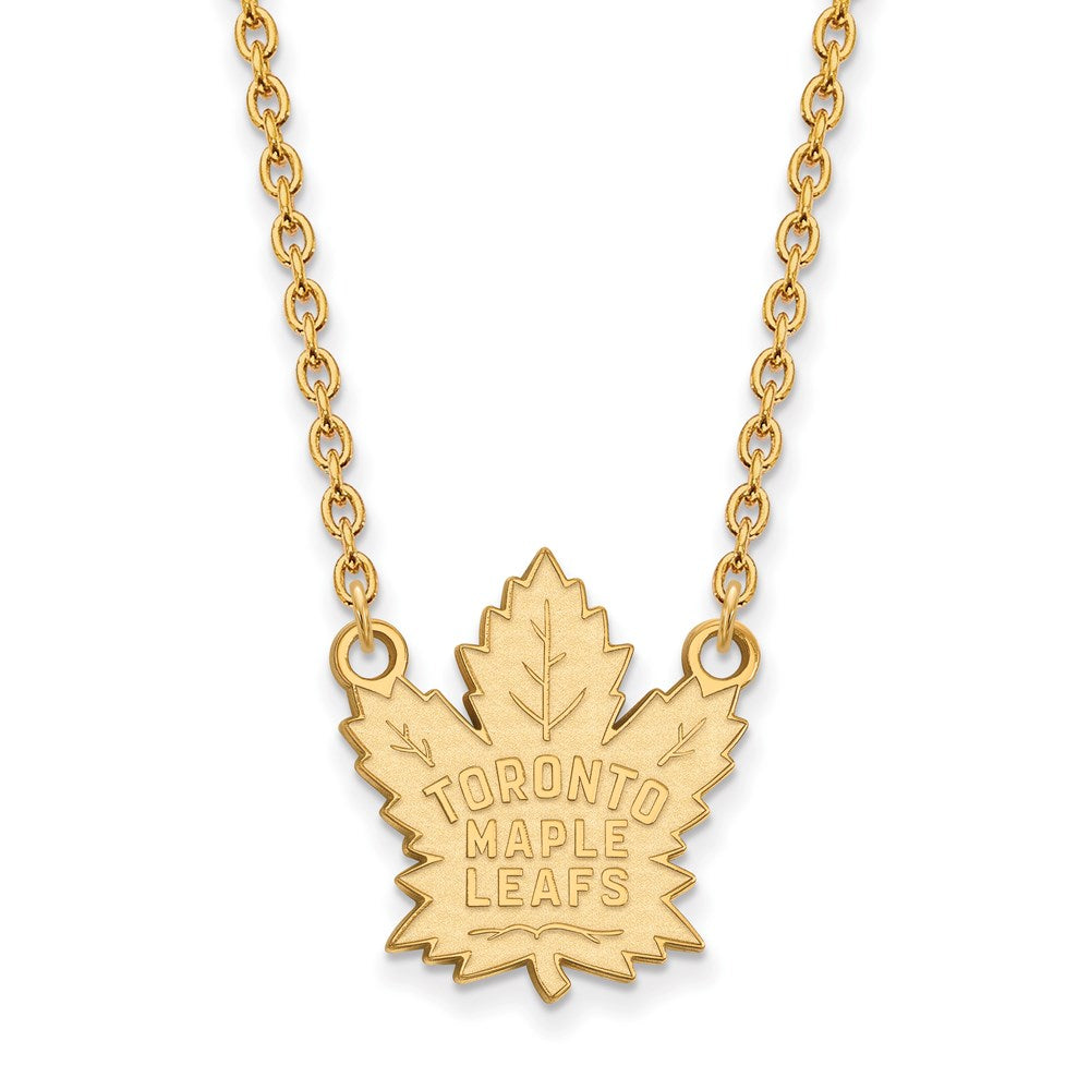 10k Yellow Gold NHL Toronto Maple Leafs Large Necklace, 18 Inch, Item N22391 by The Black Bow Jewelry Co.
