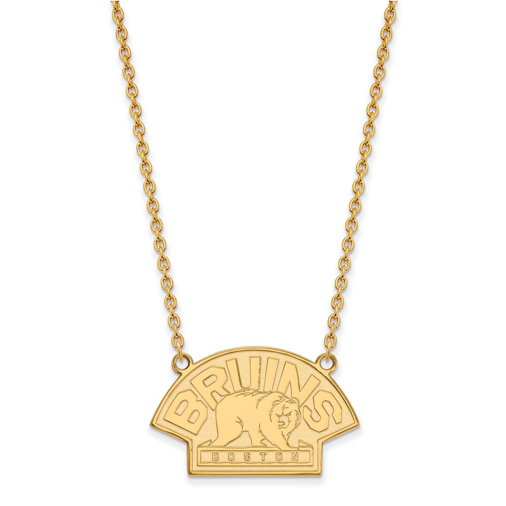 10k Yellow Gold NHL Boston Bruins LG Necklace, 18 Inch, Item N22404 by The Black Bow Jewelry Co.