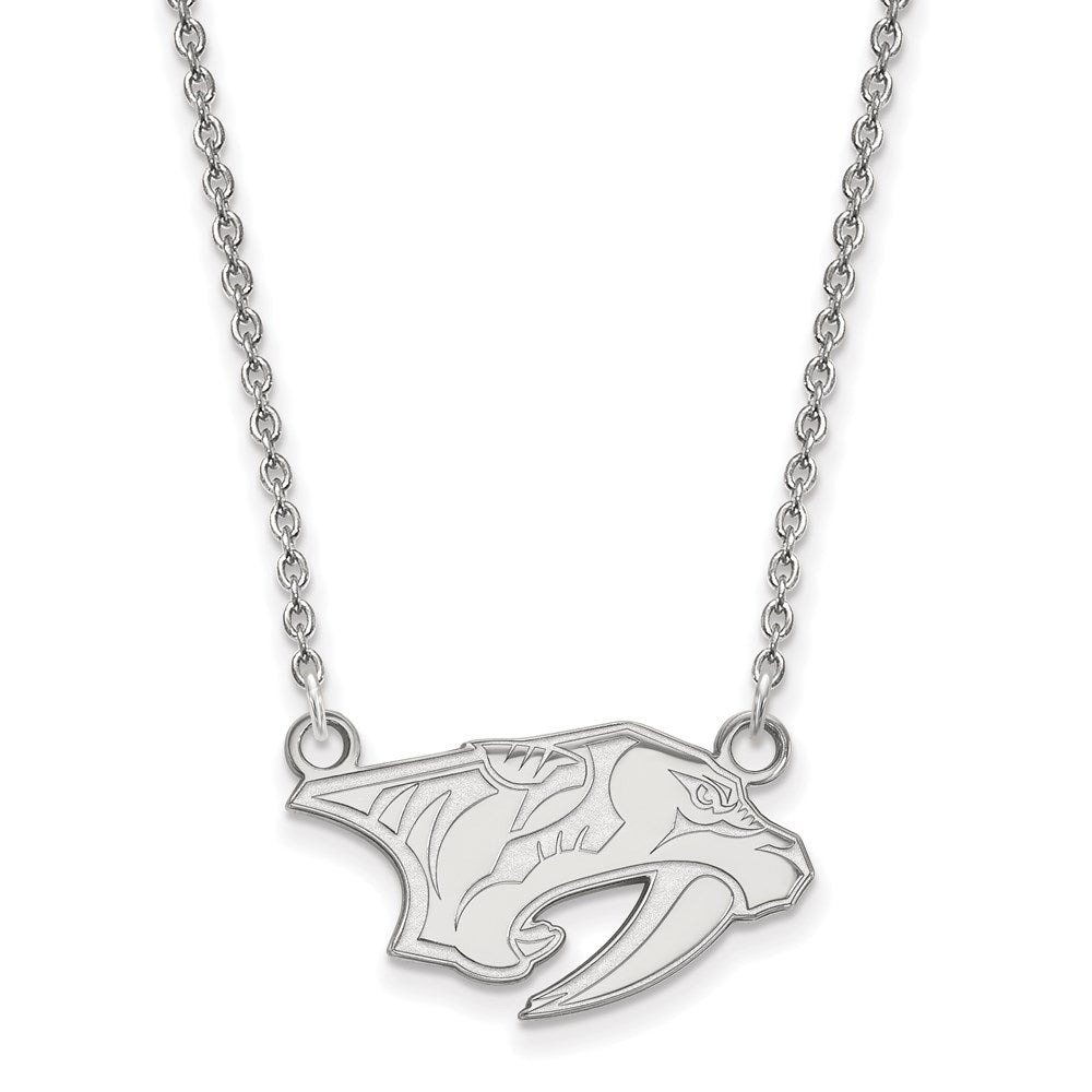 14k White Gold NHL Nashville Predators Small Necklace, 18 Inch, Item N22410 by The Black Bow Jewelry Co.