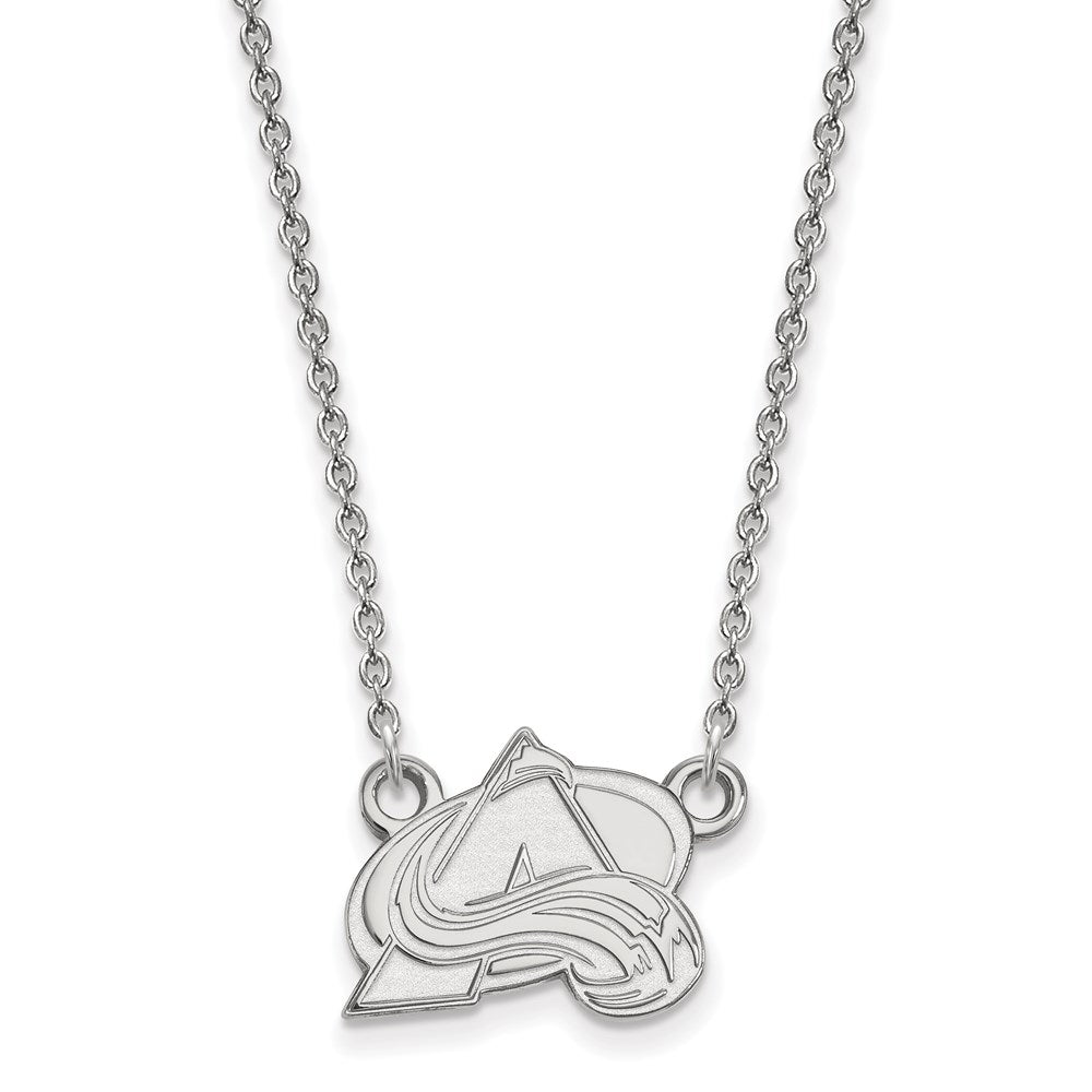 14k White Gold NHL Colorado Avalanche Small Necklace, 18 Inch, Item N22416 by The Black Bow Jewelry Co.