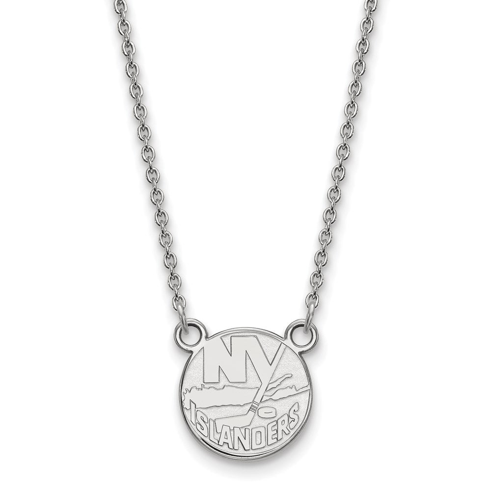 14k White Gold NHL New York Islanders Small Necklace, 18 Inch, Item N22421 by The Black Bow Jewelry Co.