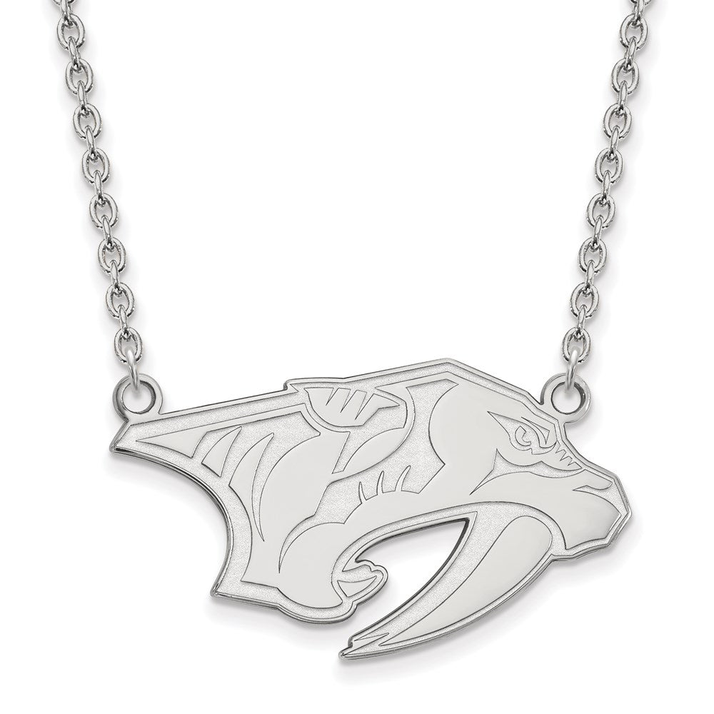 14k White Gold NHL Nashville Predators Large Necklace, 18 Inch, Item N22442 by The Black Bow Jewelry Co.