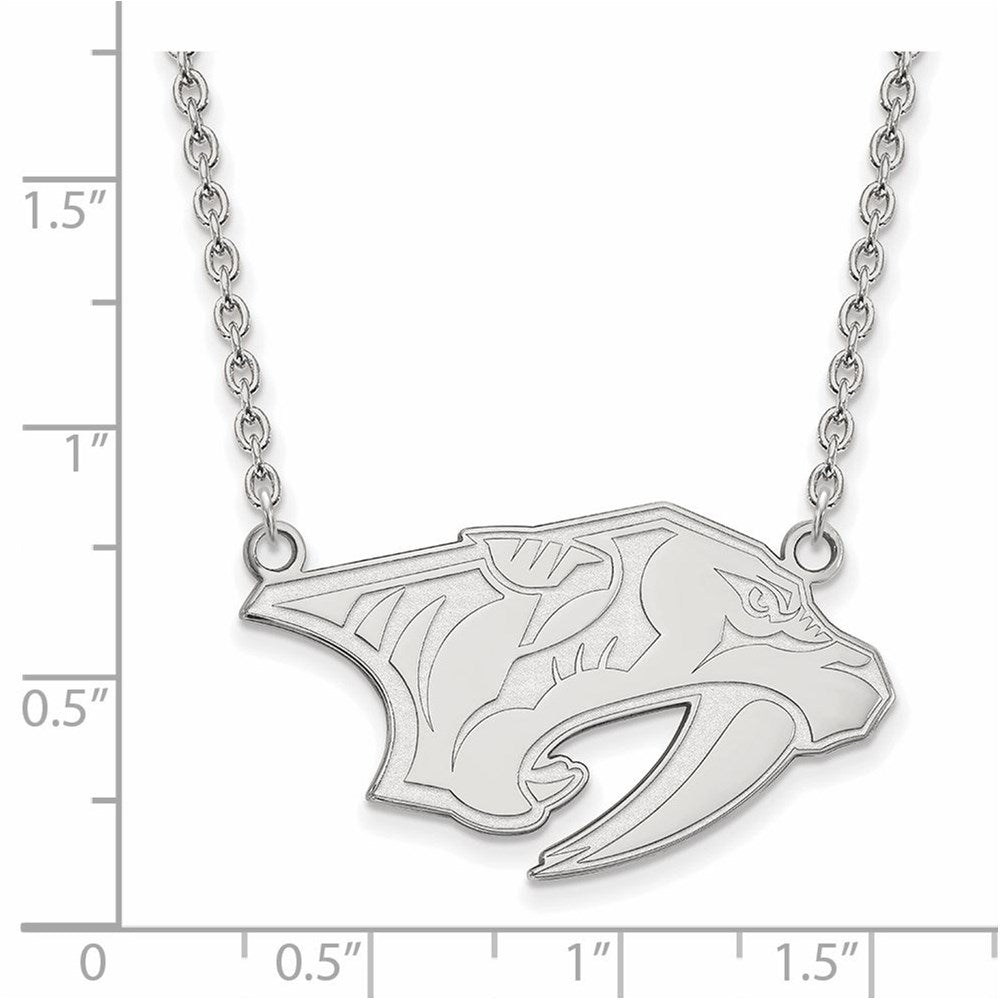 Alternate view of the 14k White Gold NHL Nashville Predators Large Necklace, 18 Inch by The Black Bow Jewelry Co.
