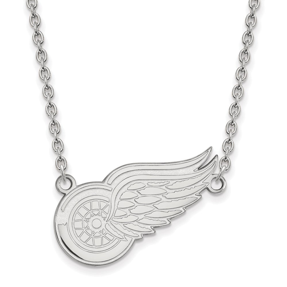 14k White Gold NHL Detroit Red Wings Large Necklace, 18 Inch, Item N22459 by The Black Bow Jewelry Co.
