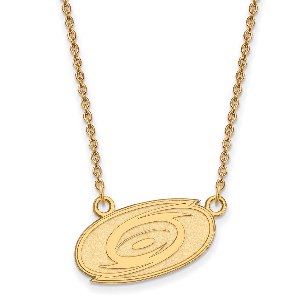 14k Yellow Gold NHL Carolina Hurricanes Small Necklace, 18 Inch, Item N22464 by The Black Bow Jewelry Co.