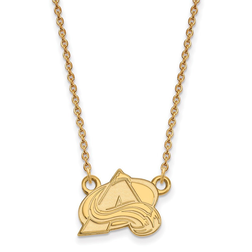 14k Yellow Gold NHL Colorado Avalanche Small Necklace, 18 Inch, Item N22472 by The Black Bow Jewelry Co.