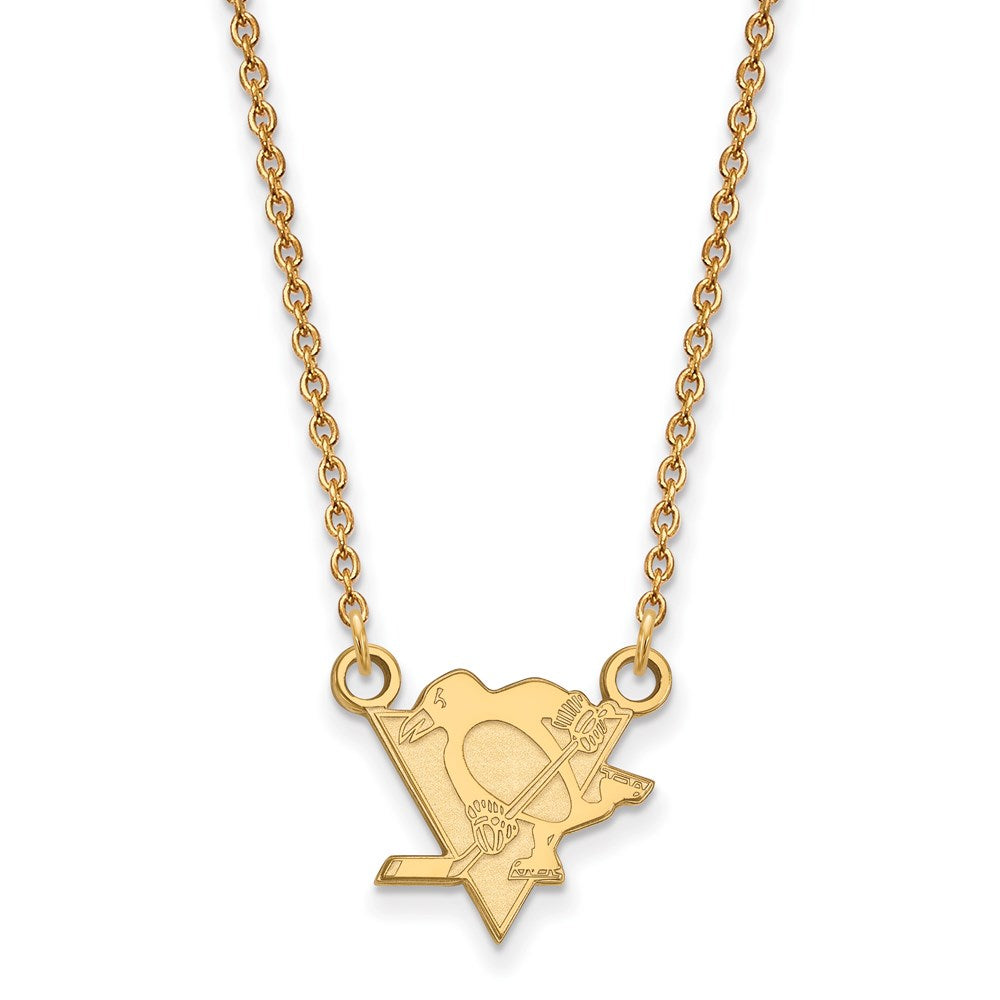 14k Yellow Gold NHL Pittsburgh Penguins Small Necklace, 18 Inch, Item N22489 by The Black Bow Jewelry Co.
