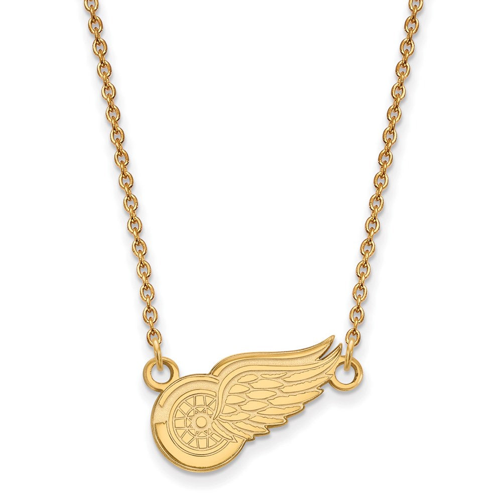 14k Yellow Gold NHL Detroit Red Wings Small Necklace, 18 Inch, Item N22490 by The Black Bow Jewelry Co.