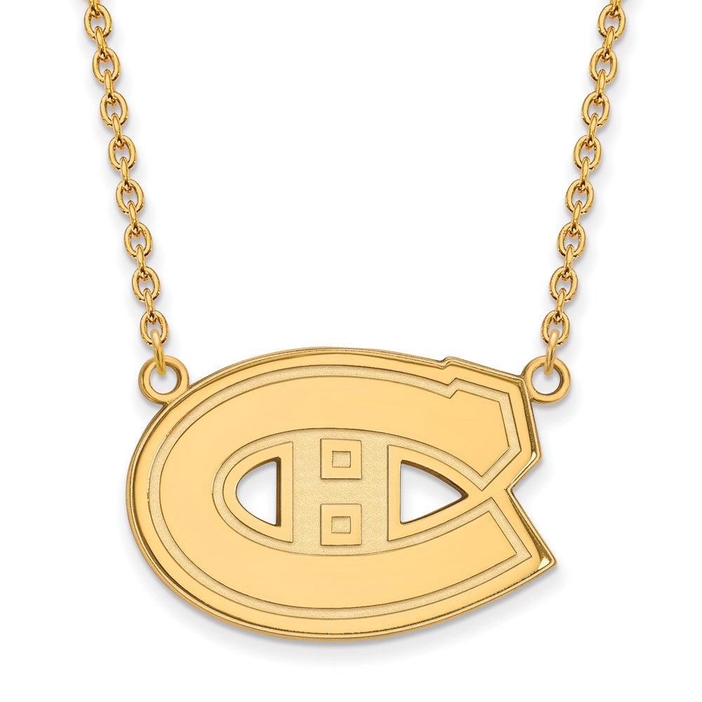14k Yellow Gold NHL Montreal Canadiens Large Necklace, 18 Inch, Item N22505 by The Black Bow Jewelry Co.
