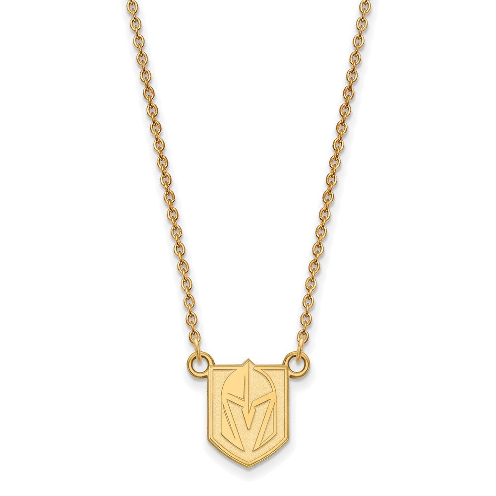SS 14k Yellow Gold Plated NHL Vegas Golden Knights SM Necklace, 18 In, Item N22525 by The Black Bow Jewelry Co.