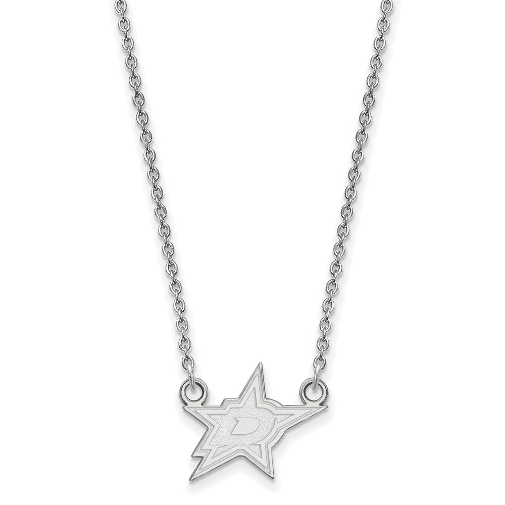 Sterling Silver NHL Dallas Stars Small Necklace, 18 Inch, Item N22651 by The Black Bow Jewelry Co.
