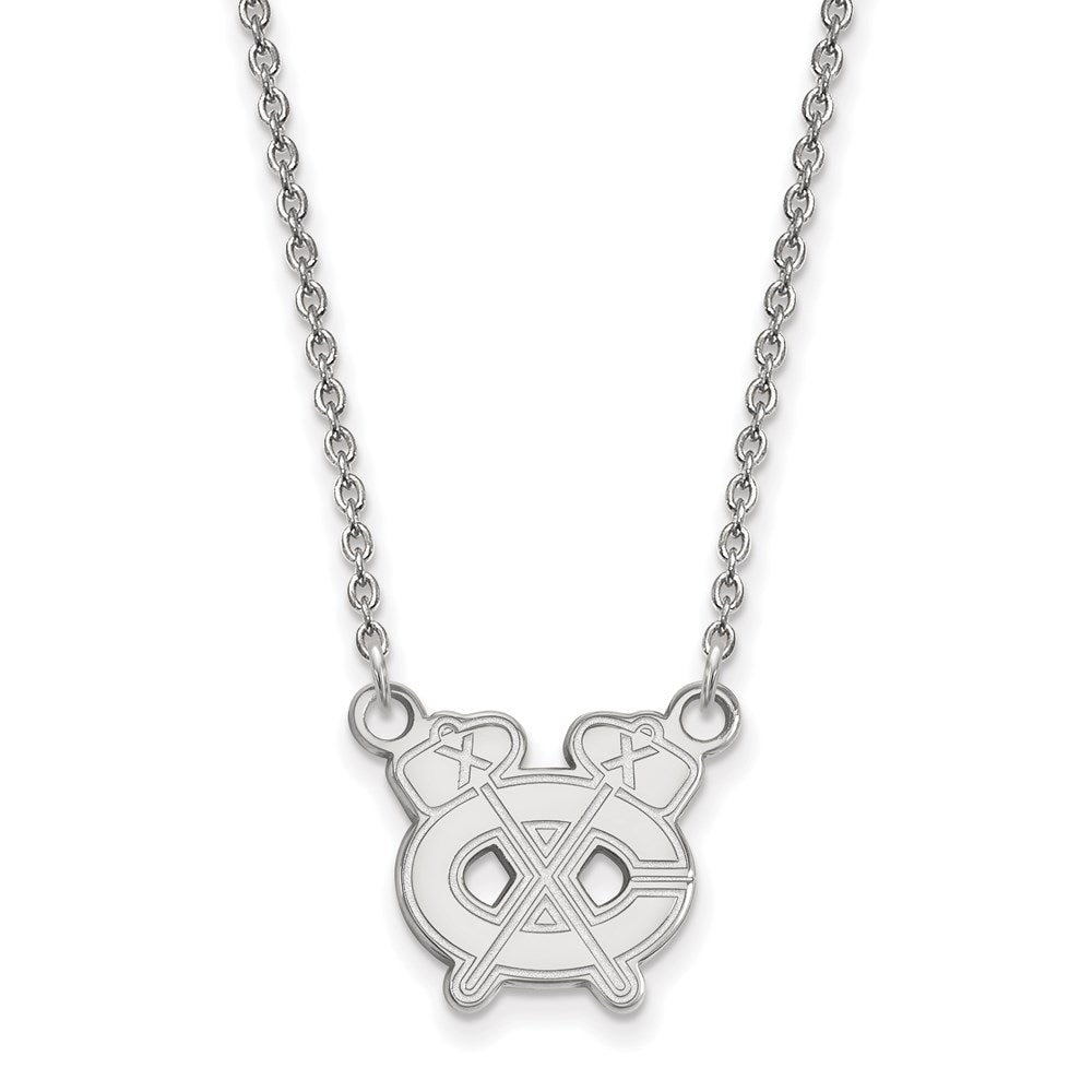 Sterling Silver NHL Chicago Blackhawks SM Necklace, 18 In, Item N22674 by The Black Bow Jewelry Co.