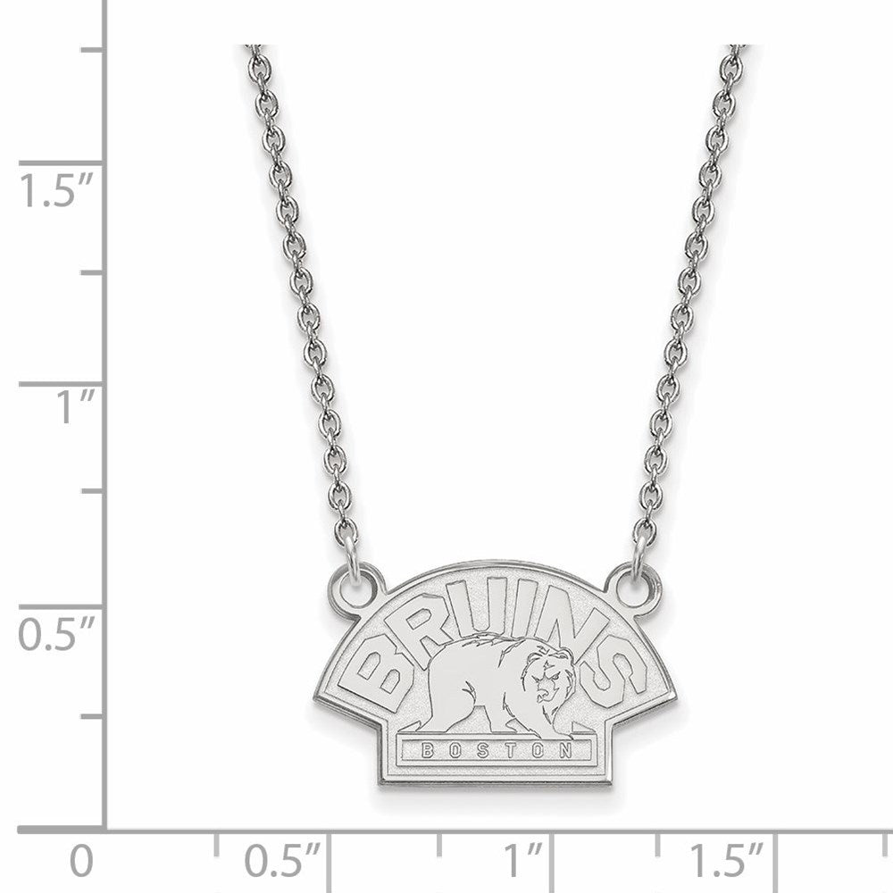 Alternate view of the Sterling Silver NHL Boston Bruins SM Necklace, 18 Inch by The Black Bow Jewelry Co.