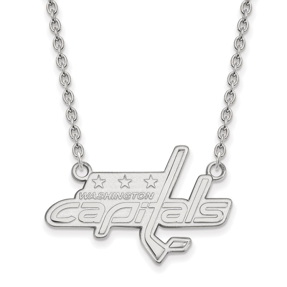 Sterling Silver NHL Washington Capitals LG Necklace, 18 Inch, Item N22688 by The Black Bow Jewelry Co.