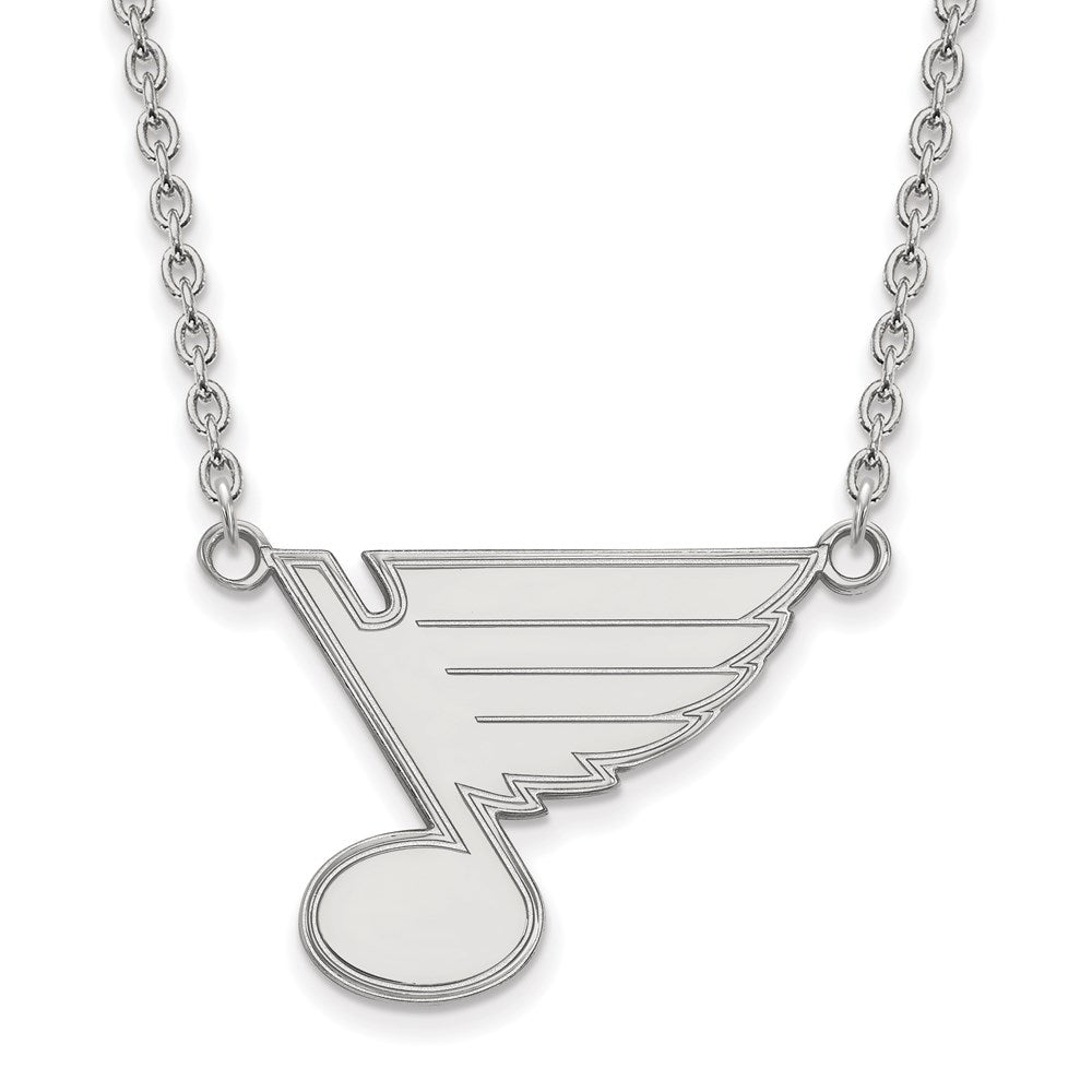 Sterling Silver NHL St. Louis Blues Large Necklace, 18 Inch, Item N22692 by The Black Bow Jewelry Co.