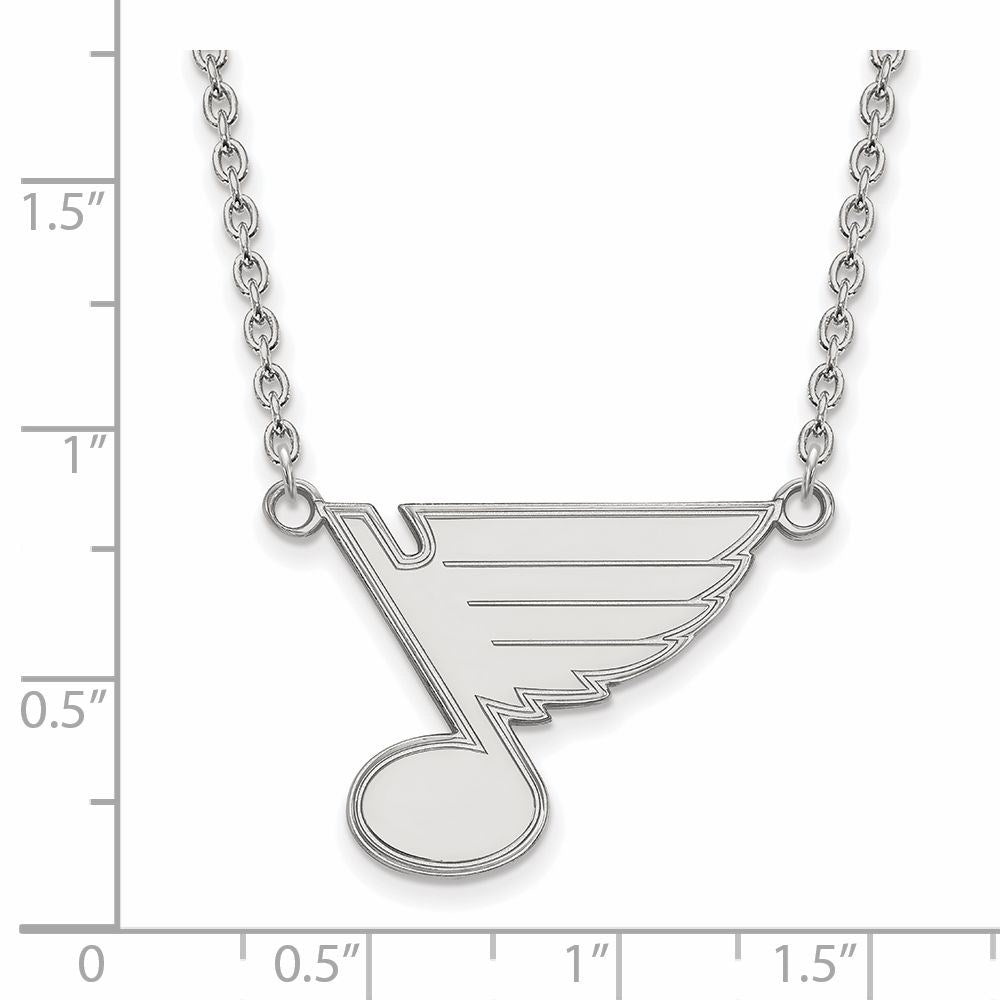 Alternate view of the Sterling Silver NHL St. Louis Blues Large Necklace, 18 Inch by The Black Bow Jewelry Co.