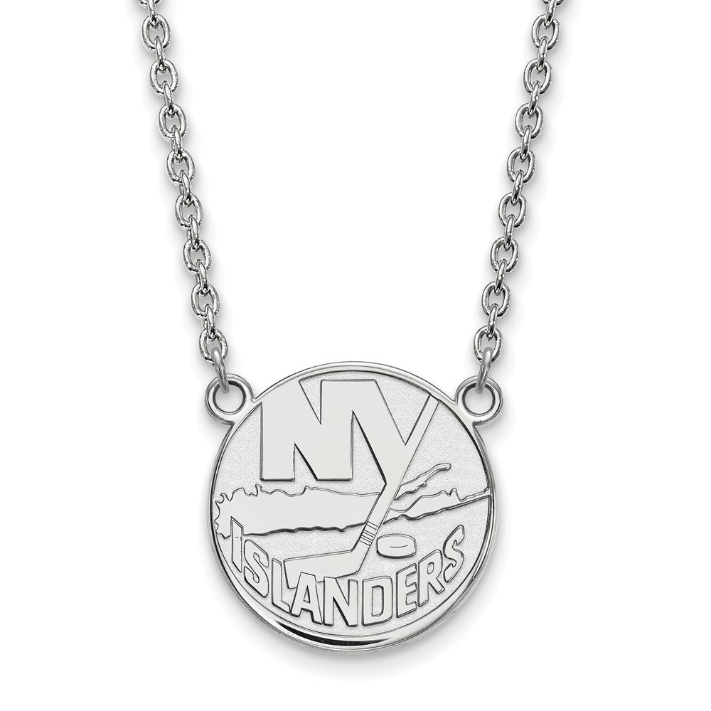 Sterling Silver NHL New York Islanders Large Necklace, 18 In, Item N22696 by The Black Bow Jewelry Co.