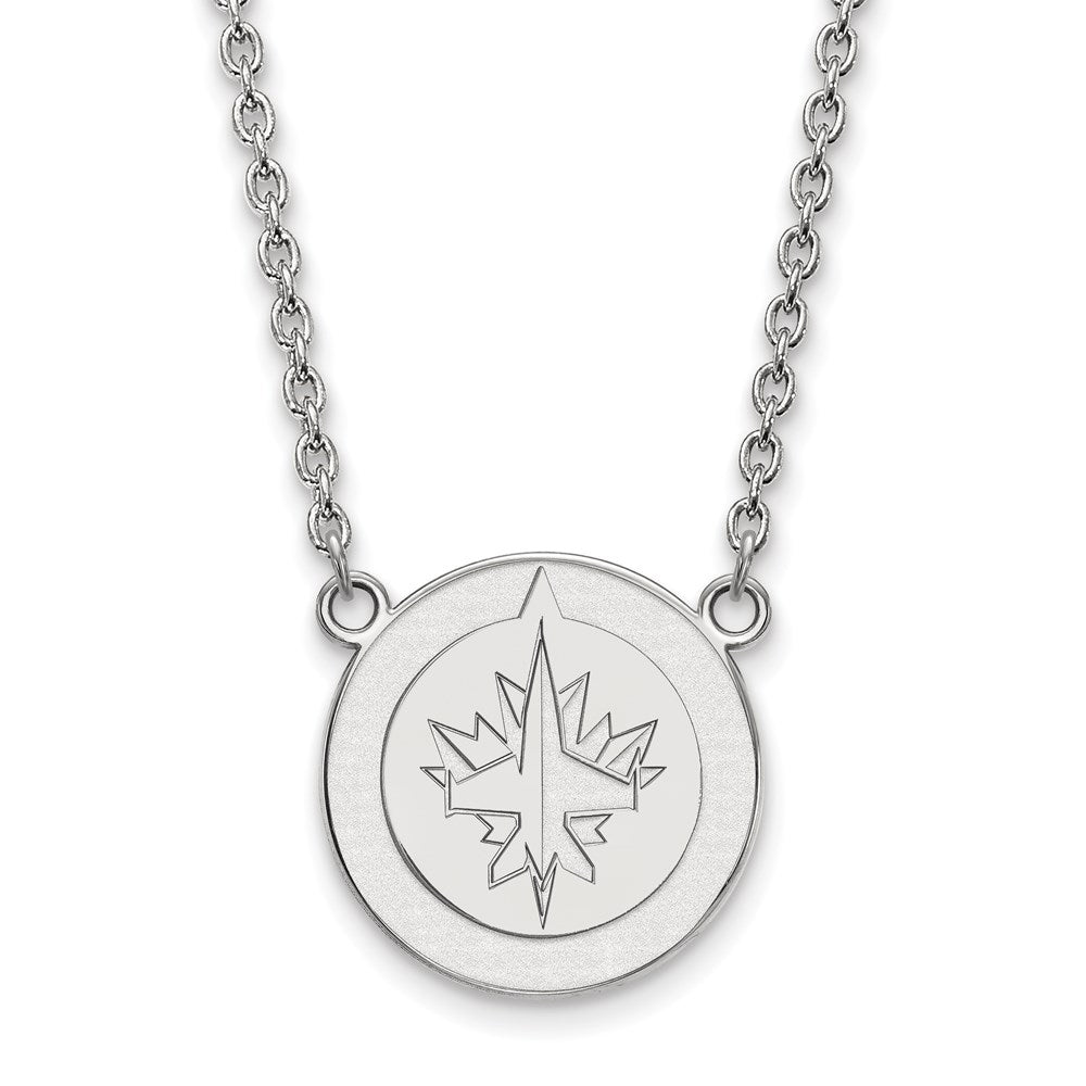 Sterling Silver NHL Winnipeg Jets Large Necklace, 18 Inch, Item N22697 by The Black Bow Jewelry Co.