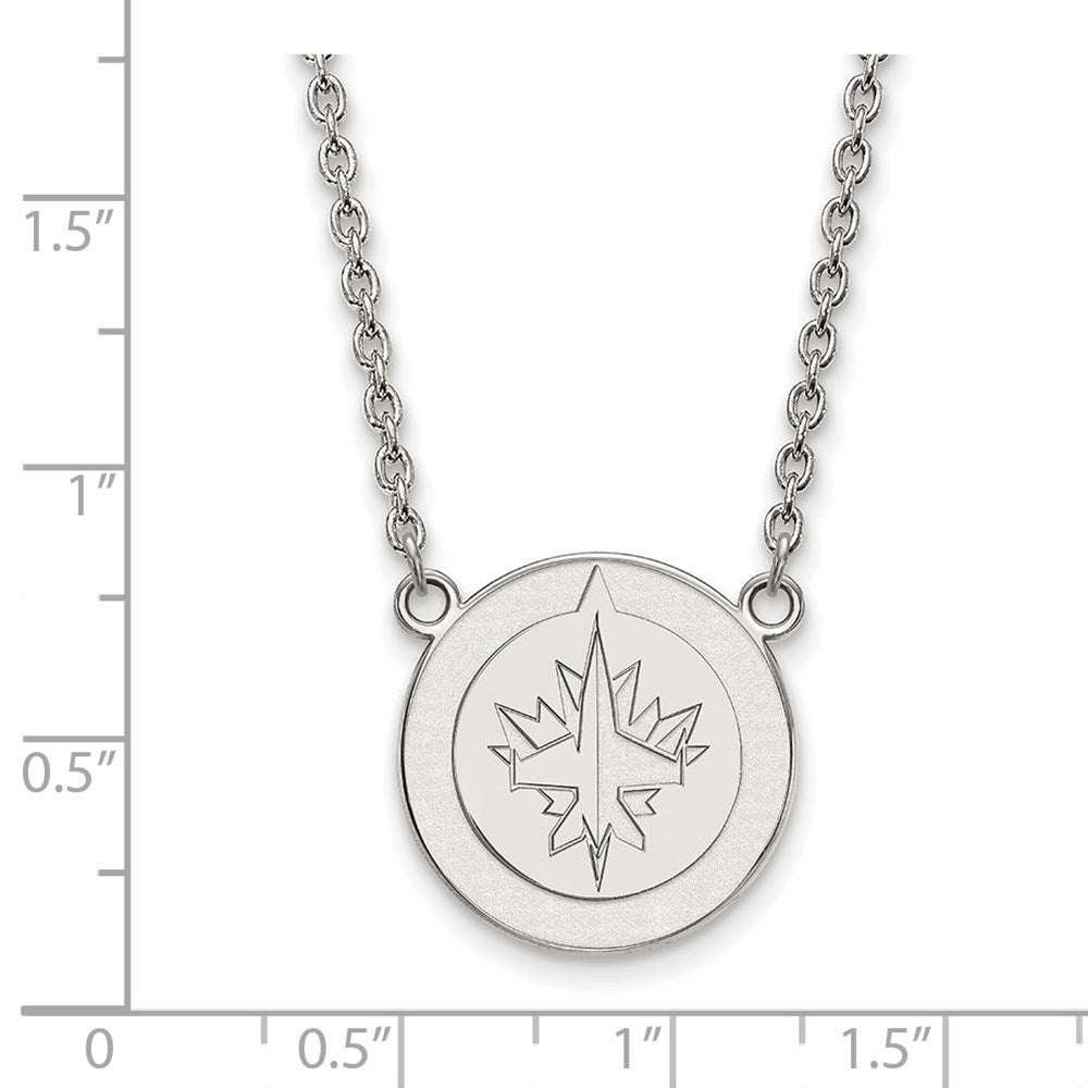 Alternate view of the Sterling Silver NHL Winnipeg Jets Large Necklace, 18 Inch by The Black Bow Jewelry Co.