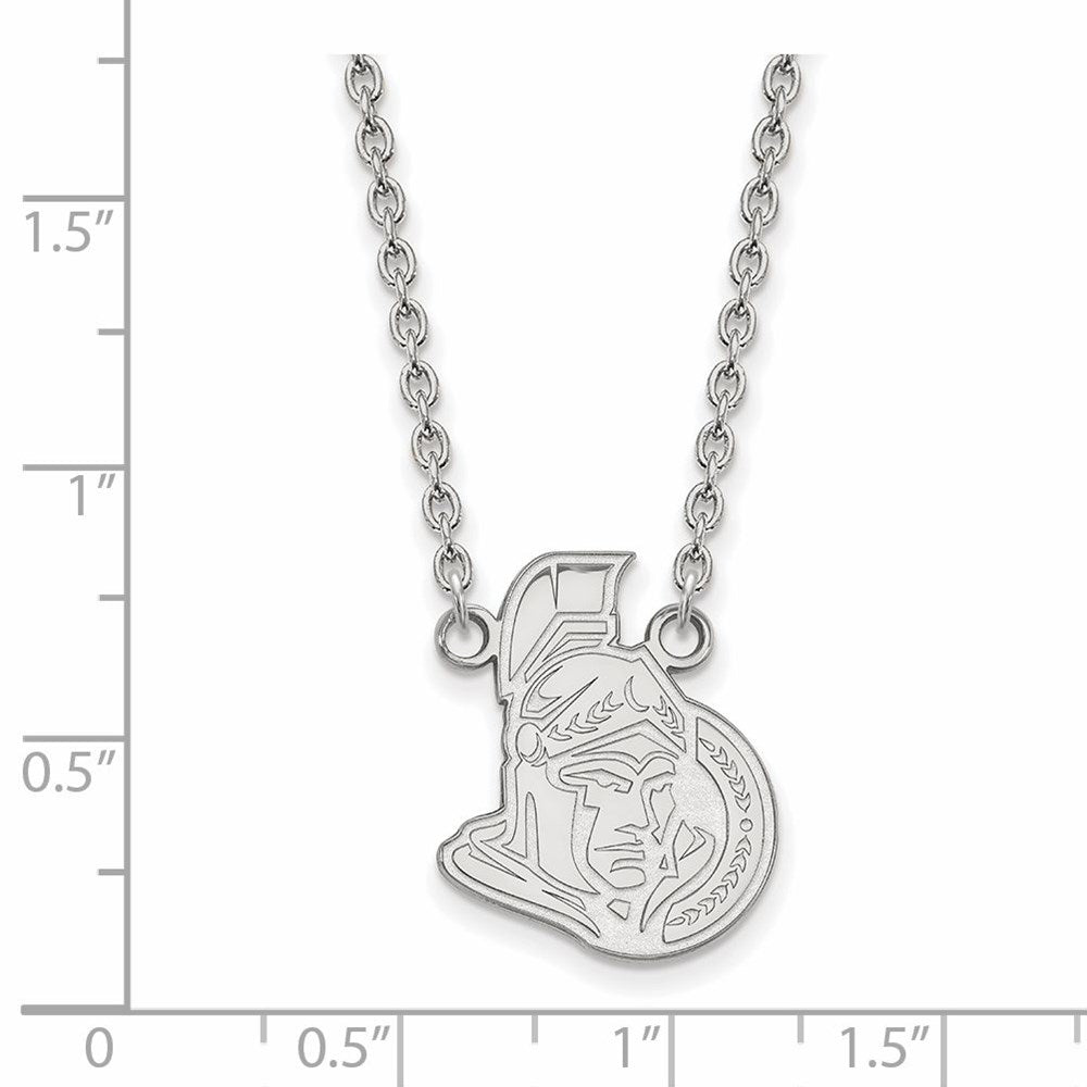 Alternate view of the Sterling Silver NHL Ottawa Senators Large Necklace, 18 Inch by The Black Bow Jewelry Co.