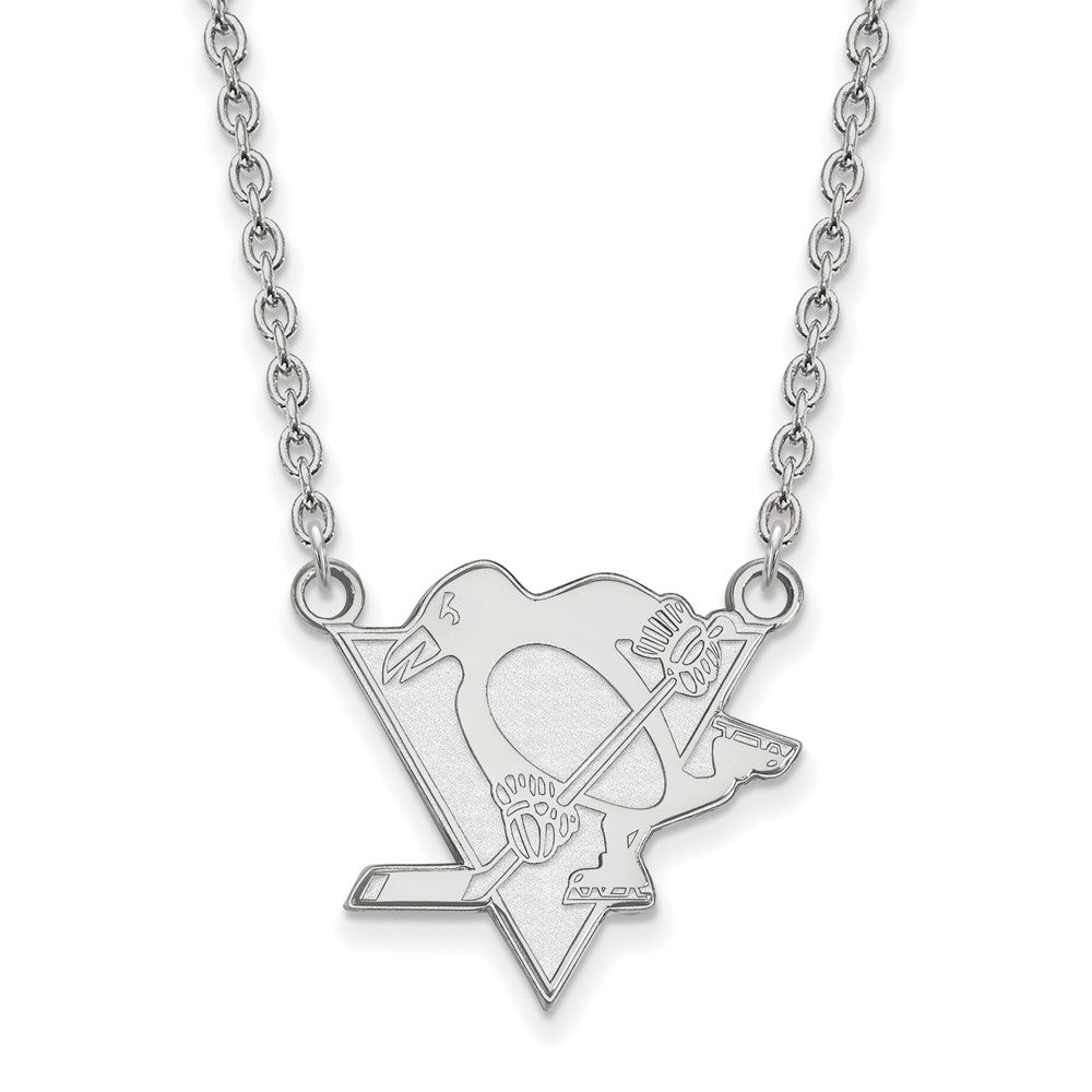 Sterling Silver NHL Pittsburgh Penguins Large Necklace, 18 Inch, Item N22708 by The Black Bow Jewelry Co.