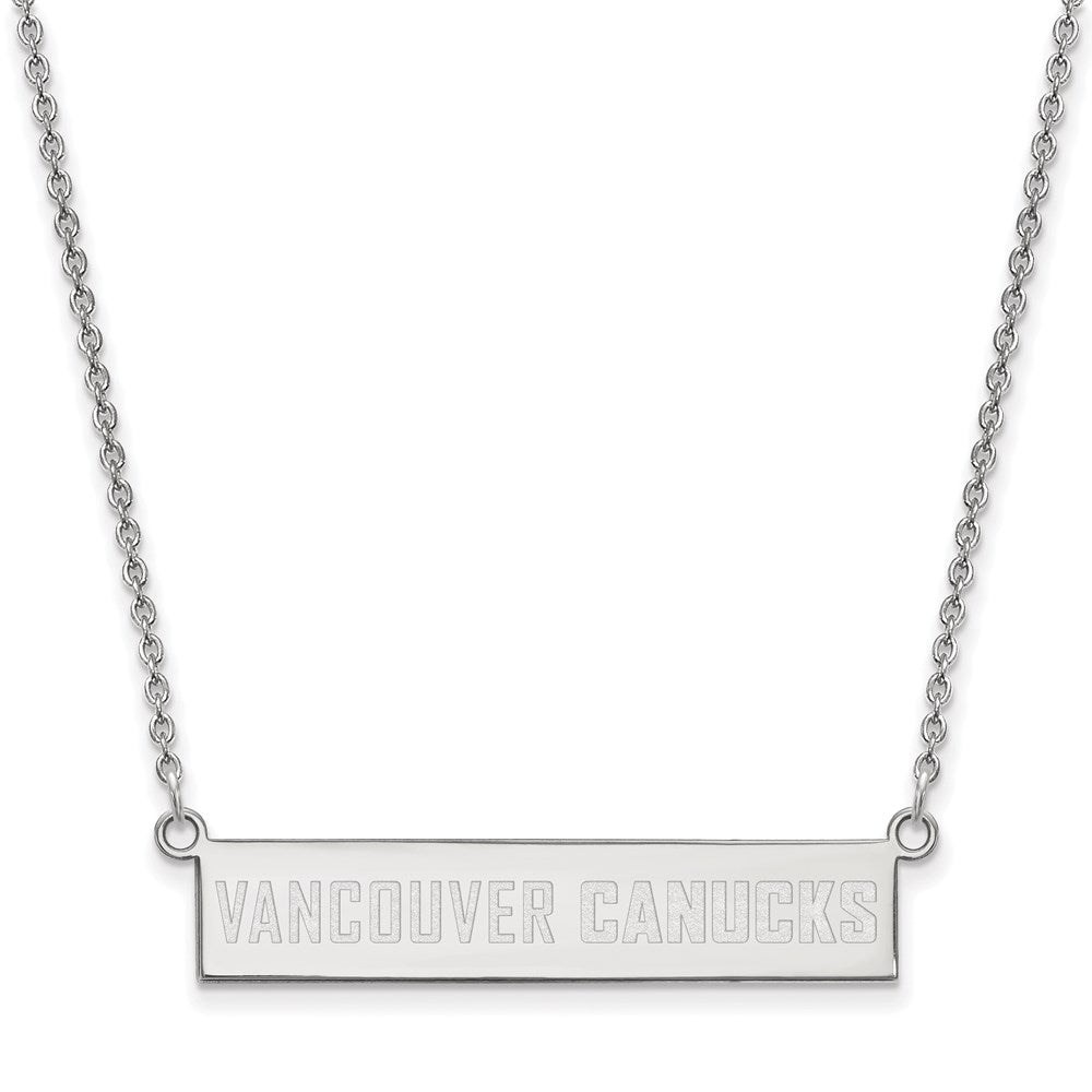 Sterling Silver NHL Vancouver Canucks SM Bar Necklace, 18 In, Item N22740 by The Black Bow Jewelry Co.