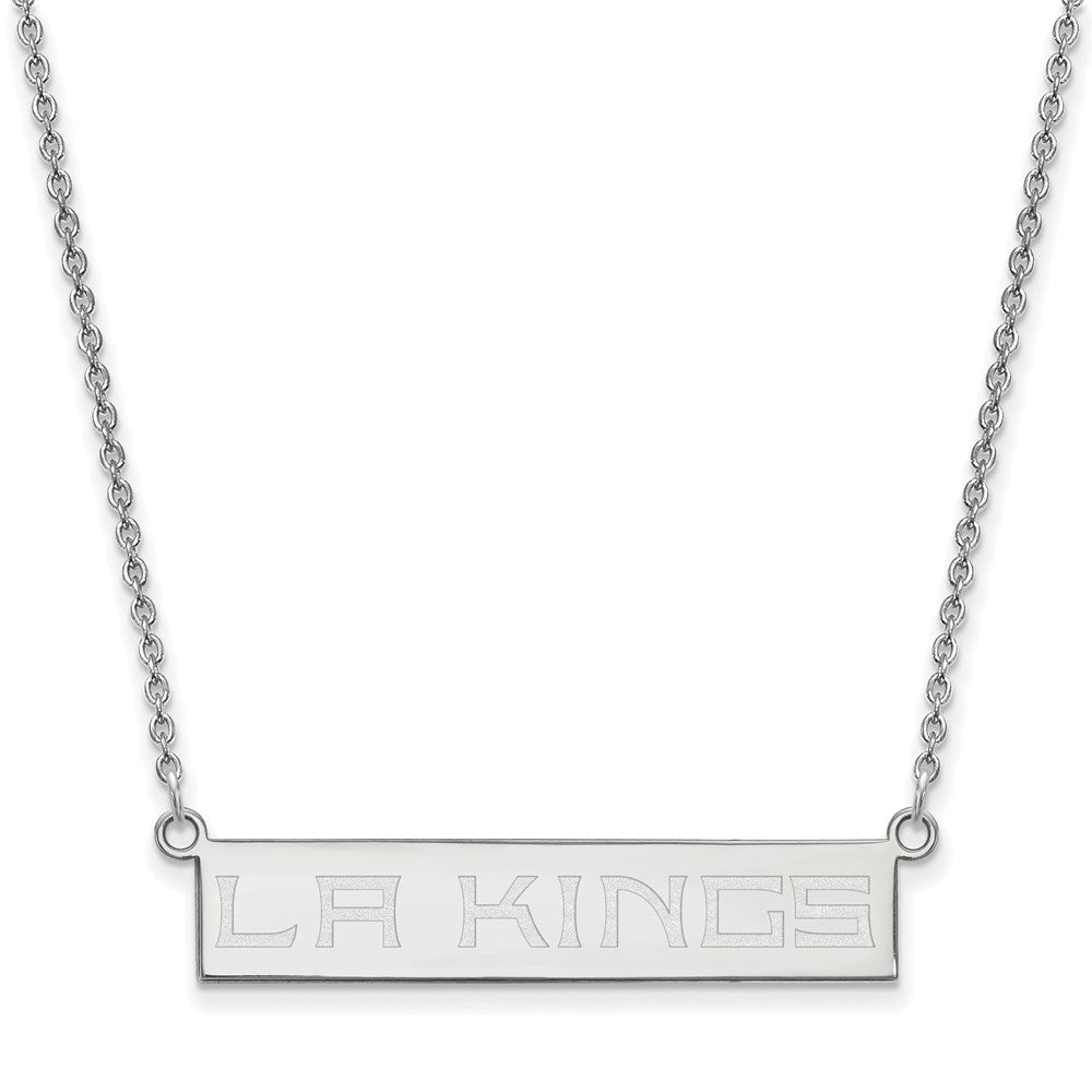 Sterling Silver NHL Los Angeles Kings Small Bar Necklace, 18 In, Item N22752 by The Black Bow Jewelry Co.