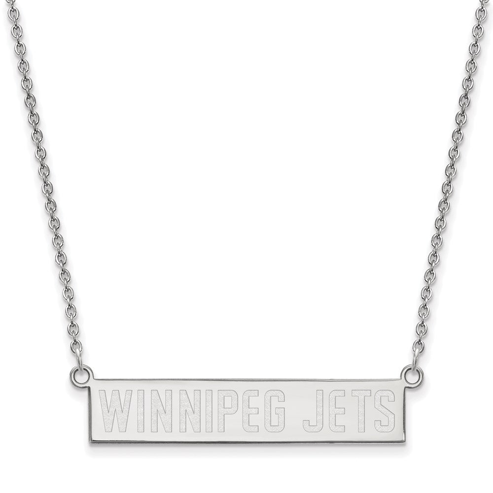 Sterling Silver NHL Winnipeg Jets Small Bar Necklace, 18 In, Item N22755 by The Black Bow Jewelry Co.