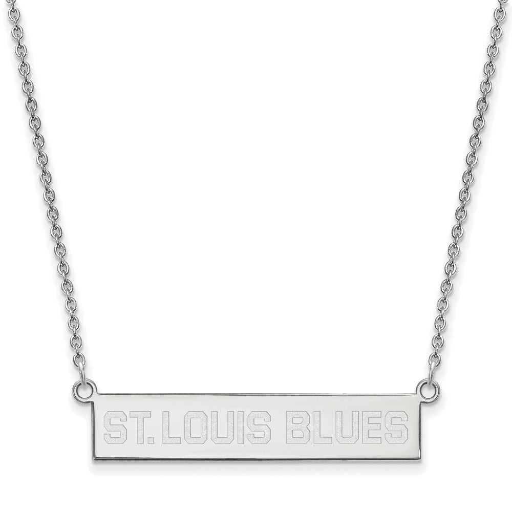 Sterling Silver NHL St. Louis Blues SM Bar Necklace, 18 In, Item N22758 by The Black Bow Jewelry Co.