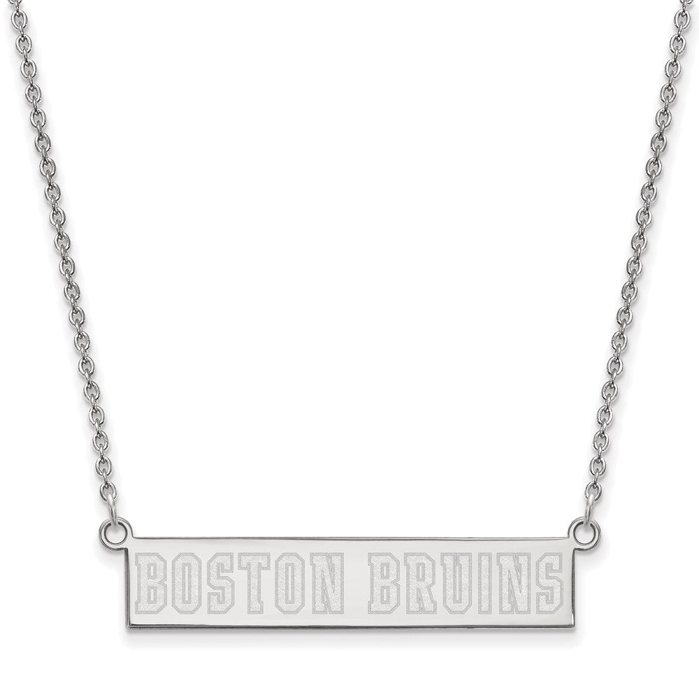Sterling Silver NHL Boston Bruins SM Bar Necklace, 18 In, Item N22770 by The Black Bow Jewelry Co.