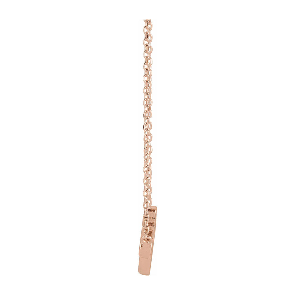 Alternate view of the 14K Rose Gold Small Faith Script Necklace, 18 Inch by The Black Bow Jewelry Co.