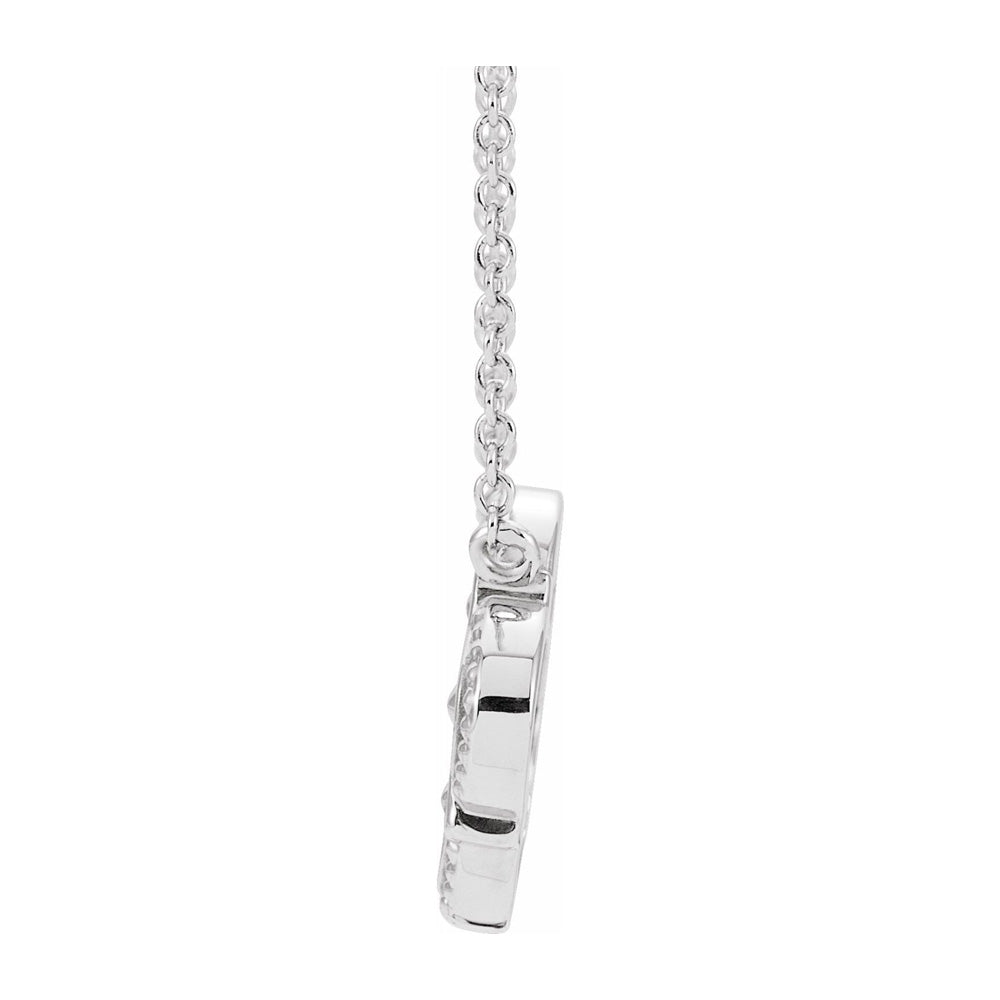 Alternate view of the 14K White Gold Vintage Inspired Clover Necklace, 18 Inch by The Black Bow Jewelry Co.