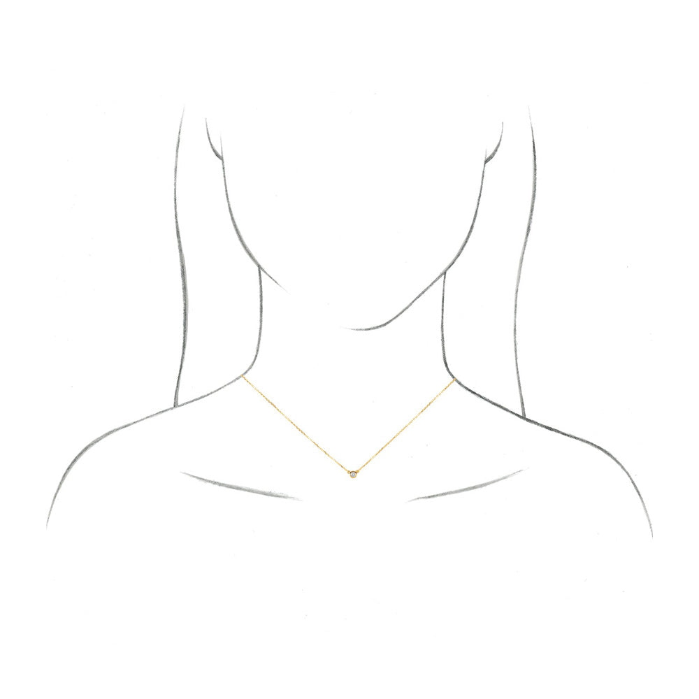 Alternate view of the 14K Rose Gold 1/10 CT Diamond Solitaire Necklace, 18 Inch by The Black Bow Jewelry Co.