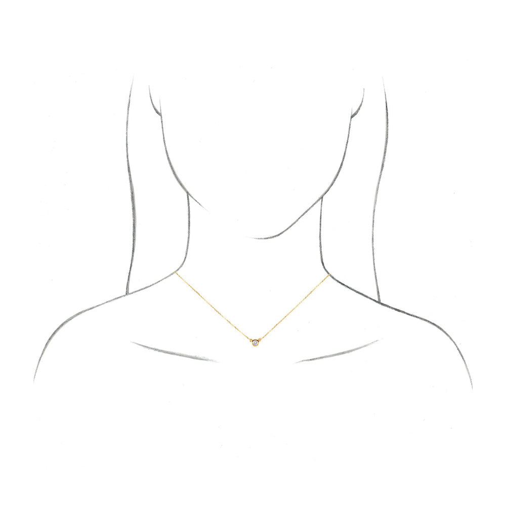 Alternate view of the 14K Rose Gold 1/4 CT Diamond Solitaire Necklace, 18 Inch by The Black Bow Jewelry Co.