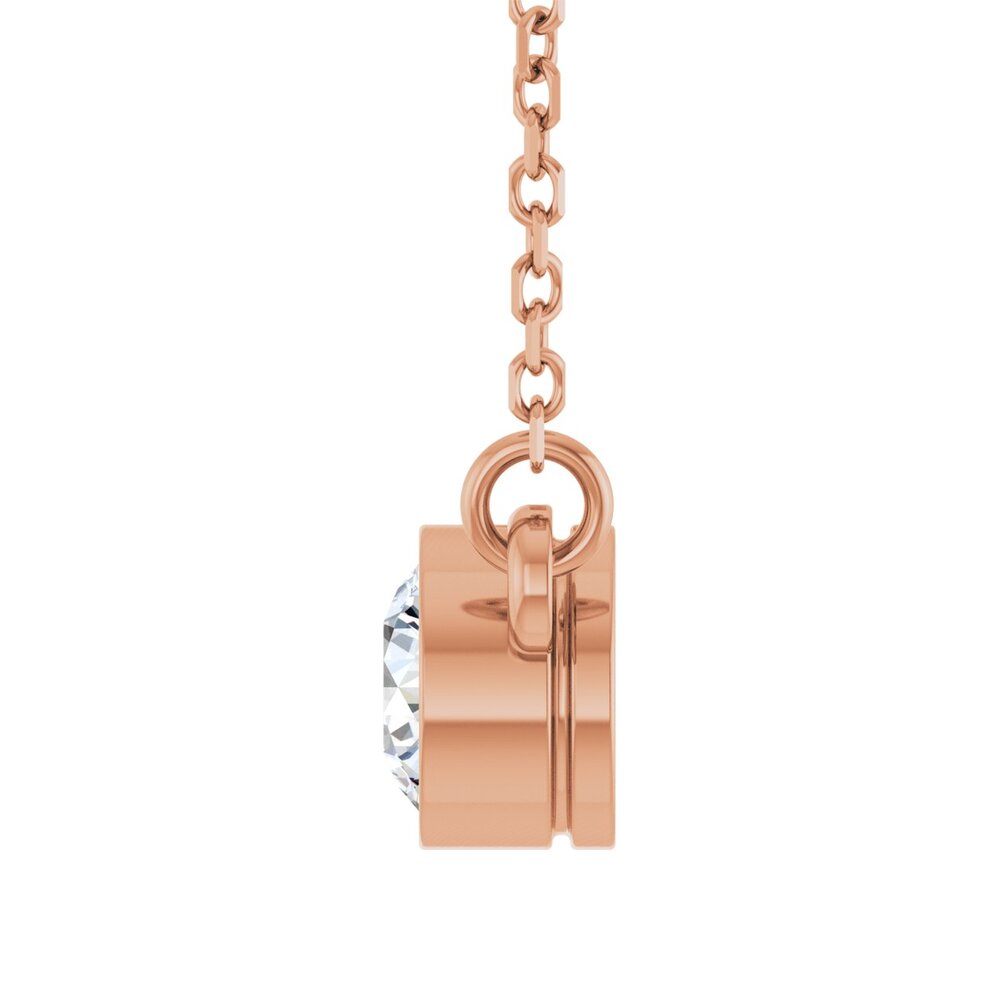 Alternate view of the 14K Rose Gold 1/3 CT Diamond Solitaire Necklace, 18 Inch by The Black Bow Jewelry Co.
