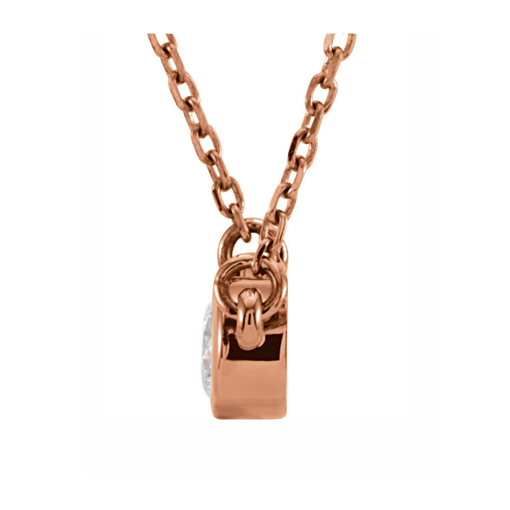 Alternate view of the 14K Rose Gold 1/2 CT Diamond Solitaire Necklace, 18 Inch by The Black Bow Jewelry Co.