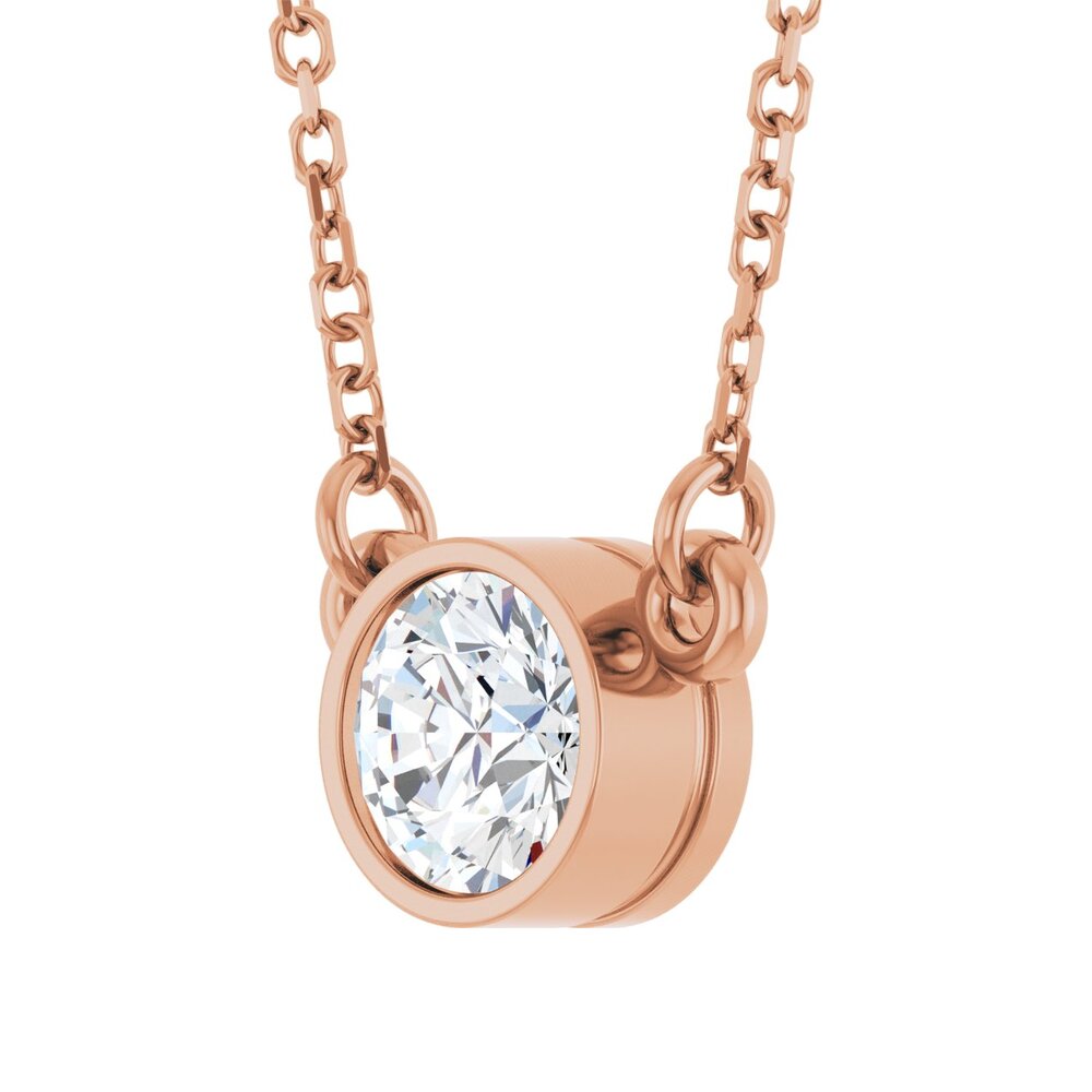 Alternate view of the 14K Rose Gold 1/2 CT Diamond Solitaire Necklace, 18 Inch by The Black Bow Jewelry Co.