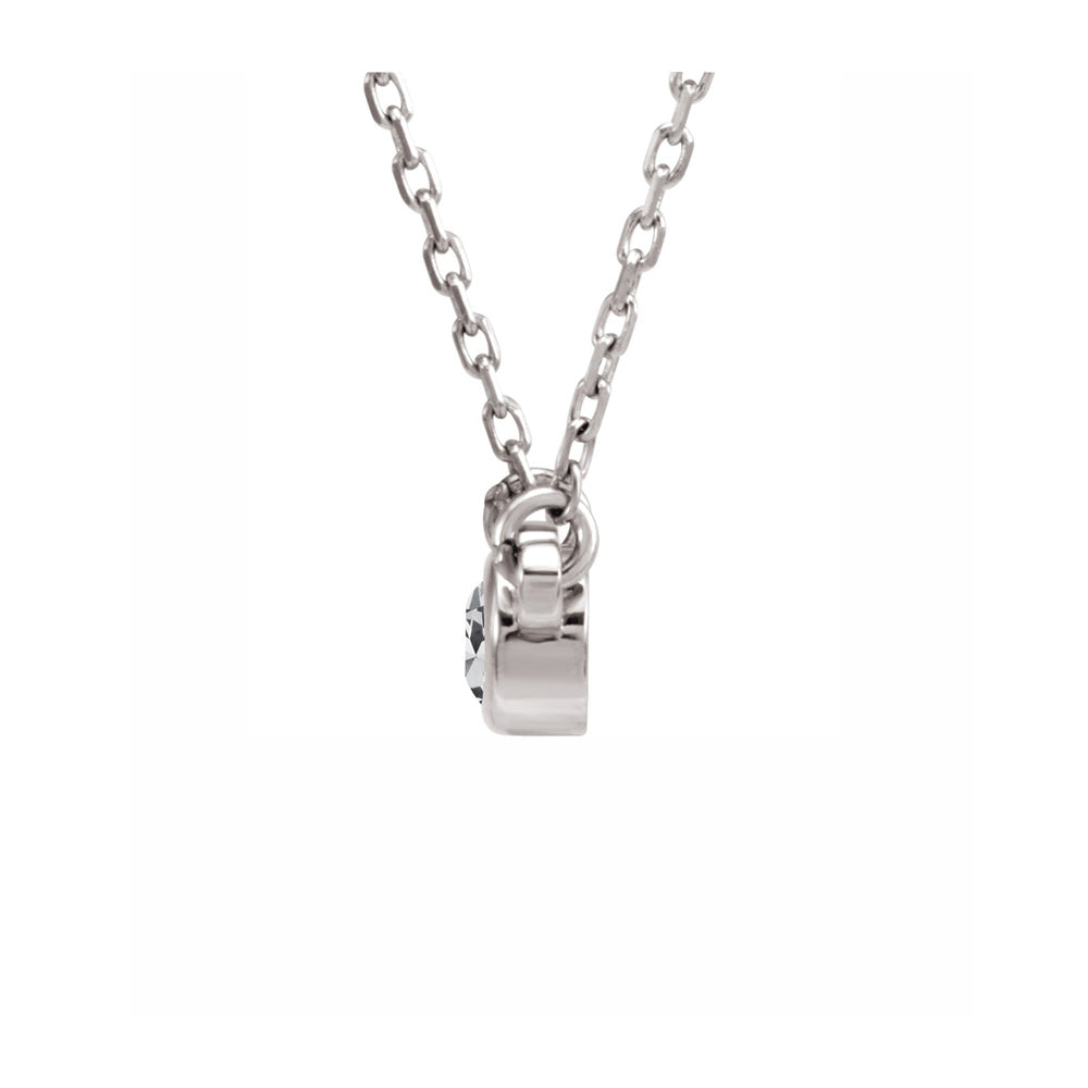 Alternate view of the 14K White Gold 1/10 CT Diamond Solitaire Necklace, 18 Inch by The Black Bow Jewelry Co.