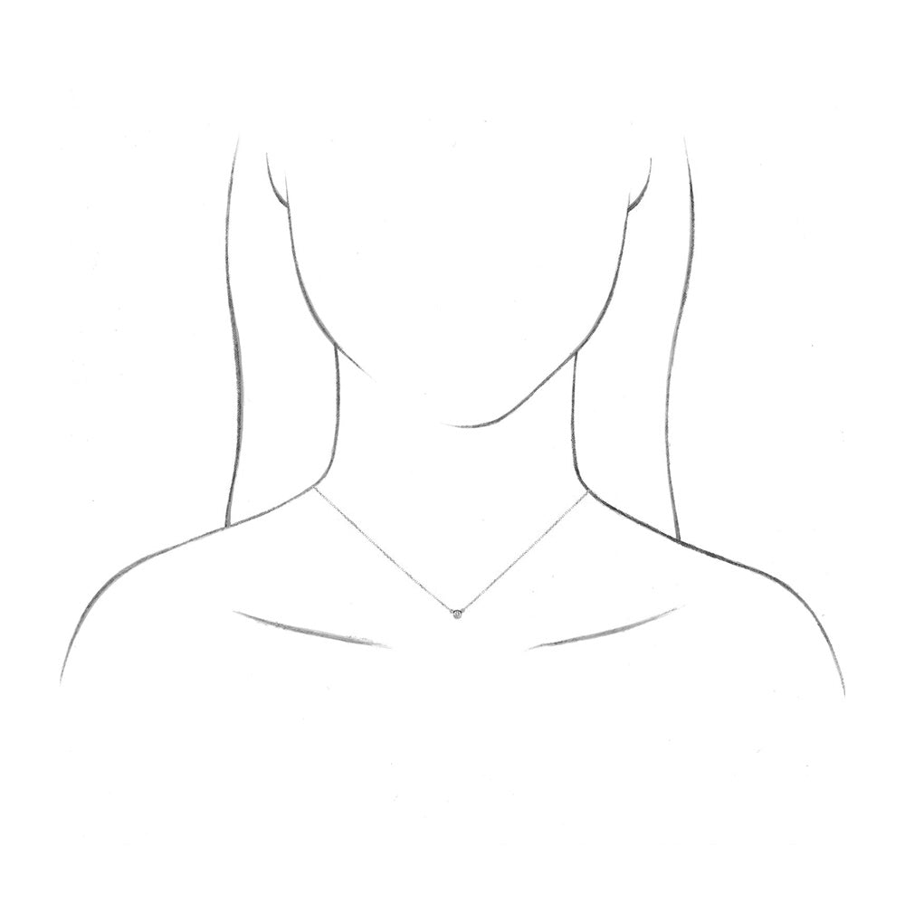 Alternate view of the 14K White Gold 1/10 CT Diamond Solitaire Necklace, 18 Inch by The Black Bow Jewelry Co.