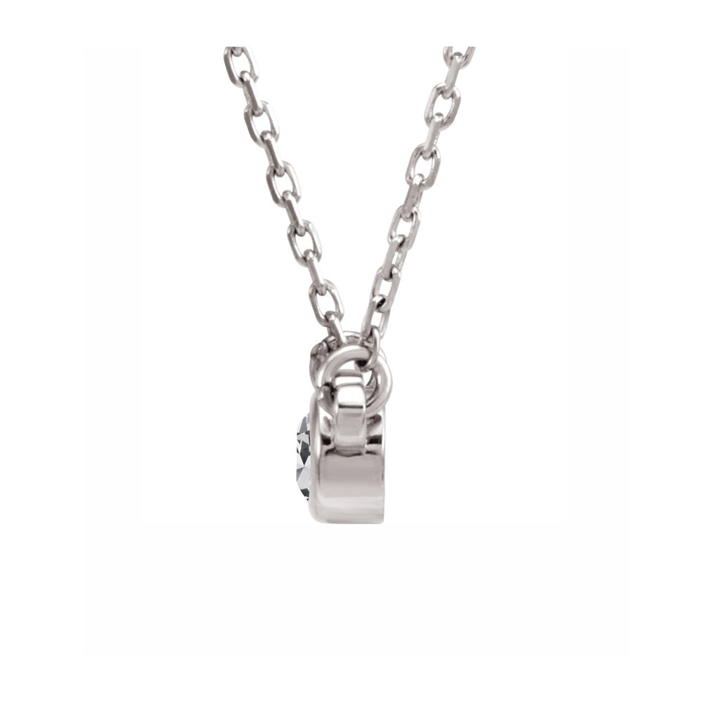 Alternate view of the 14K White Gold 1/6 CT Diamond Solitaire Necklace, 18 Inch by The Black Bow Jewelry Co.