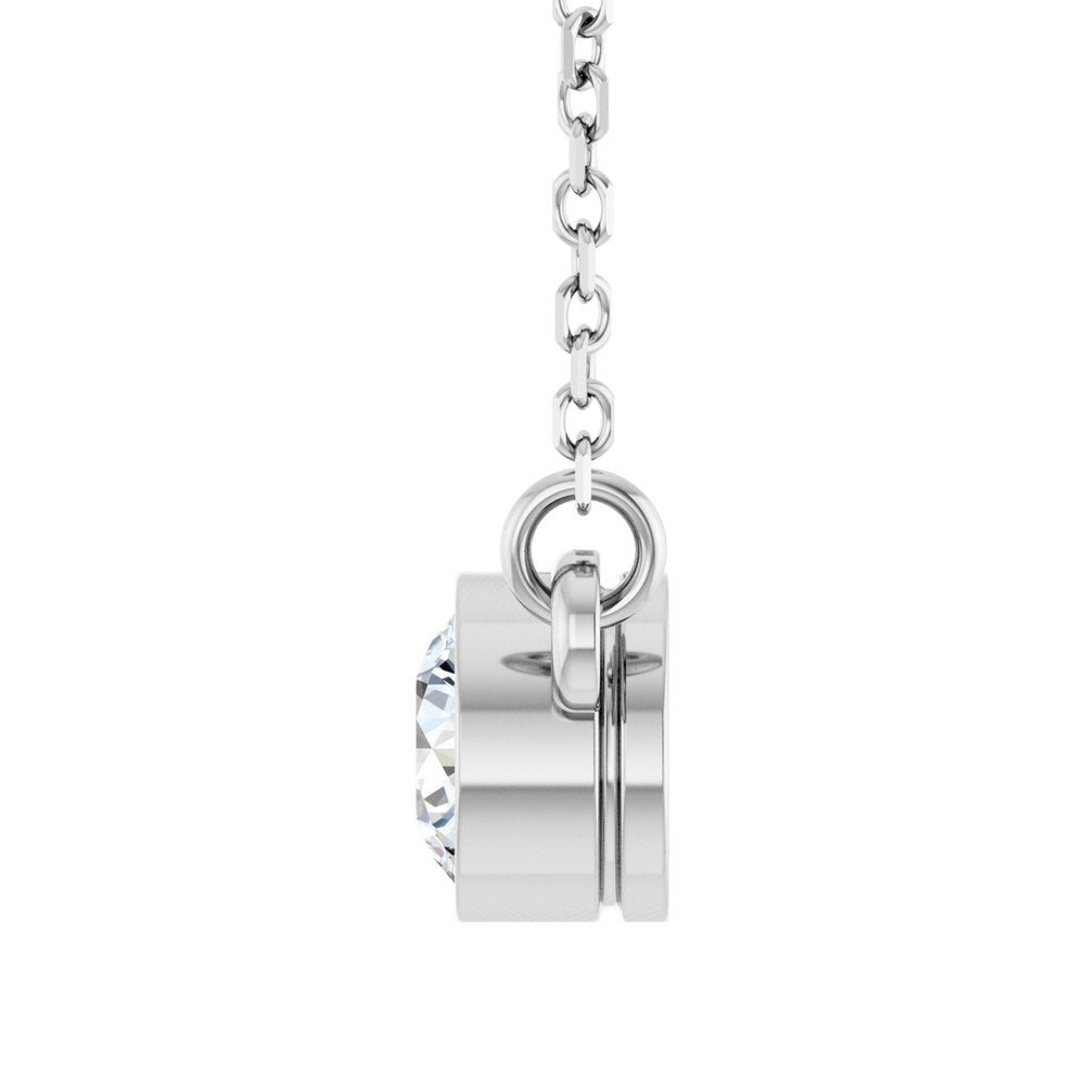 Alternate view of the 14K White Gold 1/3 CT Diamond Solitaire Necklace, 18 Inch by The Black Bow Jewelry Co.