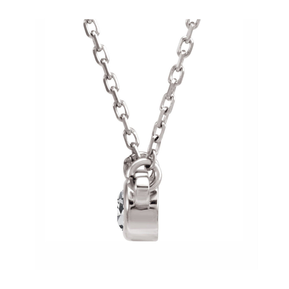 Alternate view of the 14K White Gold 1/2 CT Diamond Solitaire Necklace, 18 Inch by The Black Bow Jewelry Co.