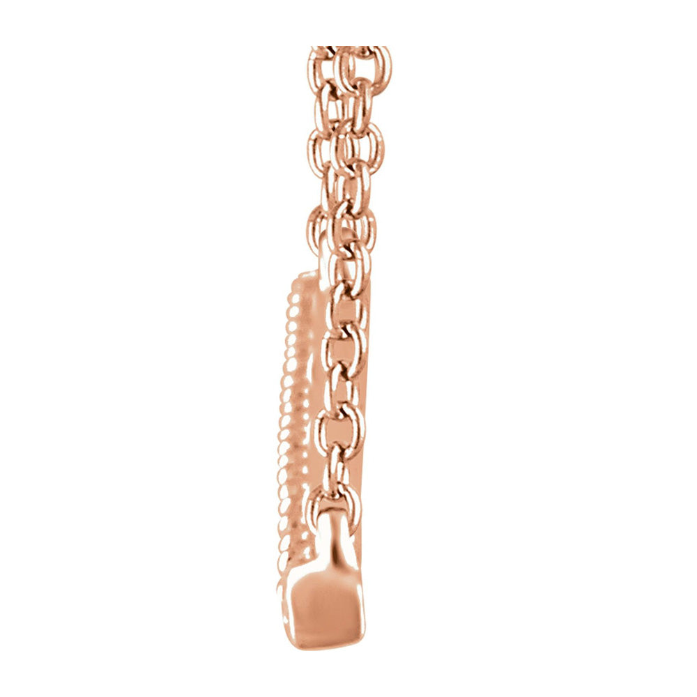Alternate view of the 14K Rose Gold 1/2 CTW Diamond 40mm Bar Necklace, 16-18 Inch by The Black Bow Jewelry Co.